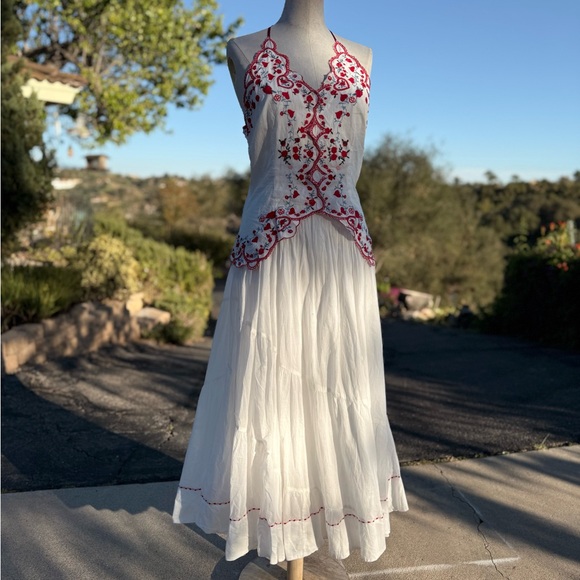 Free people Valenciana Midi Dress - Ivory Combo NWOT - Picture 4 of 8
